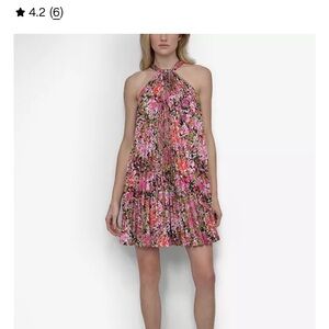 DKNY Pink Floral Mini Dress